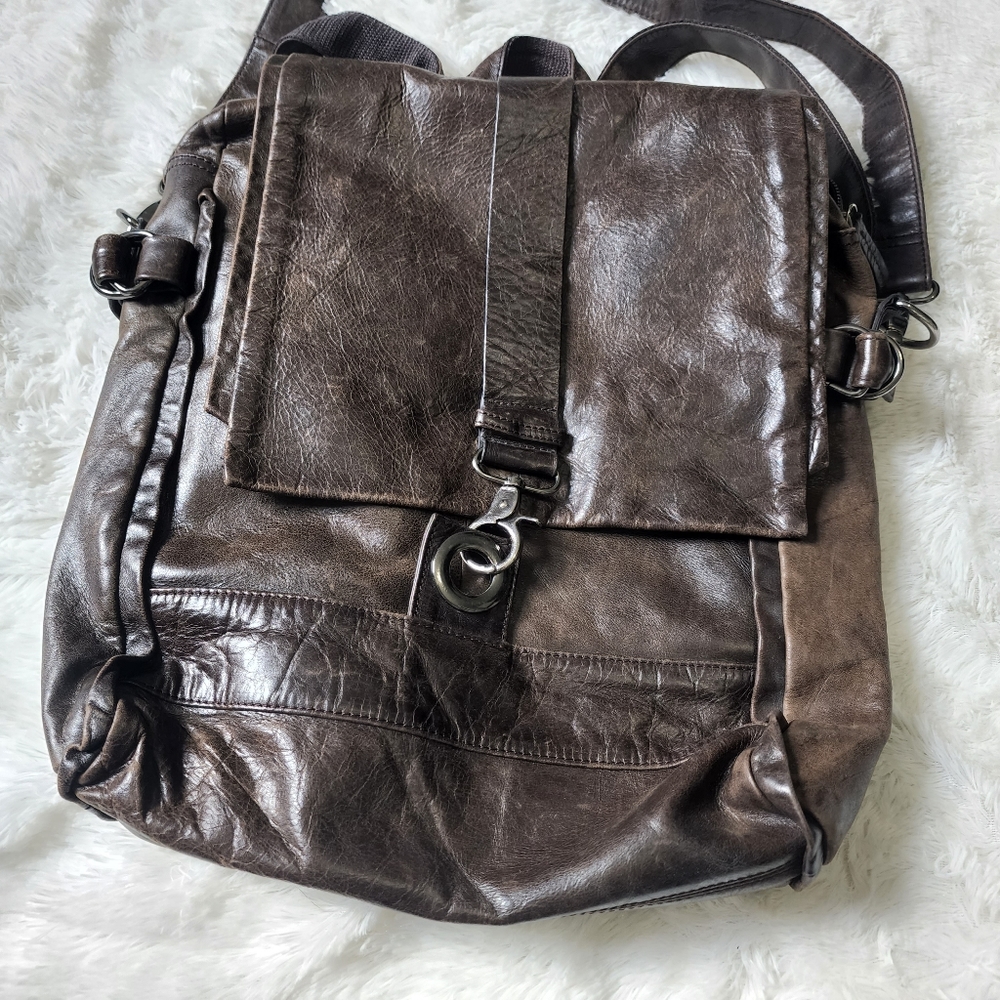 Ameri Leather Dark Brown Genuine Leather Backpack… - image 2
